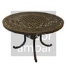 outdoor dining table with firepit closed
