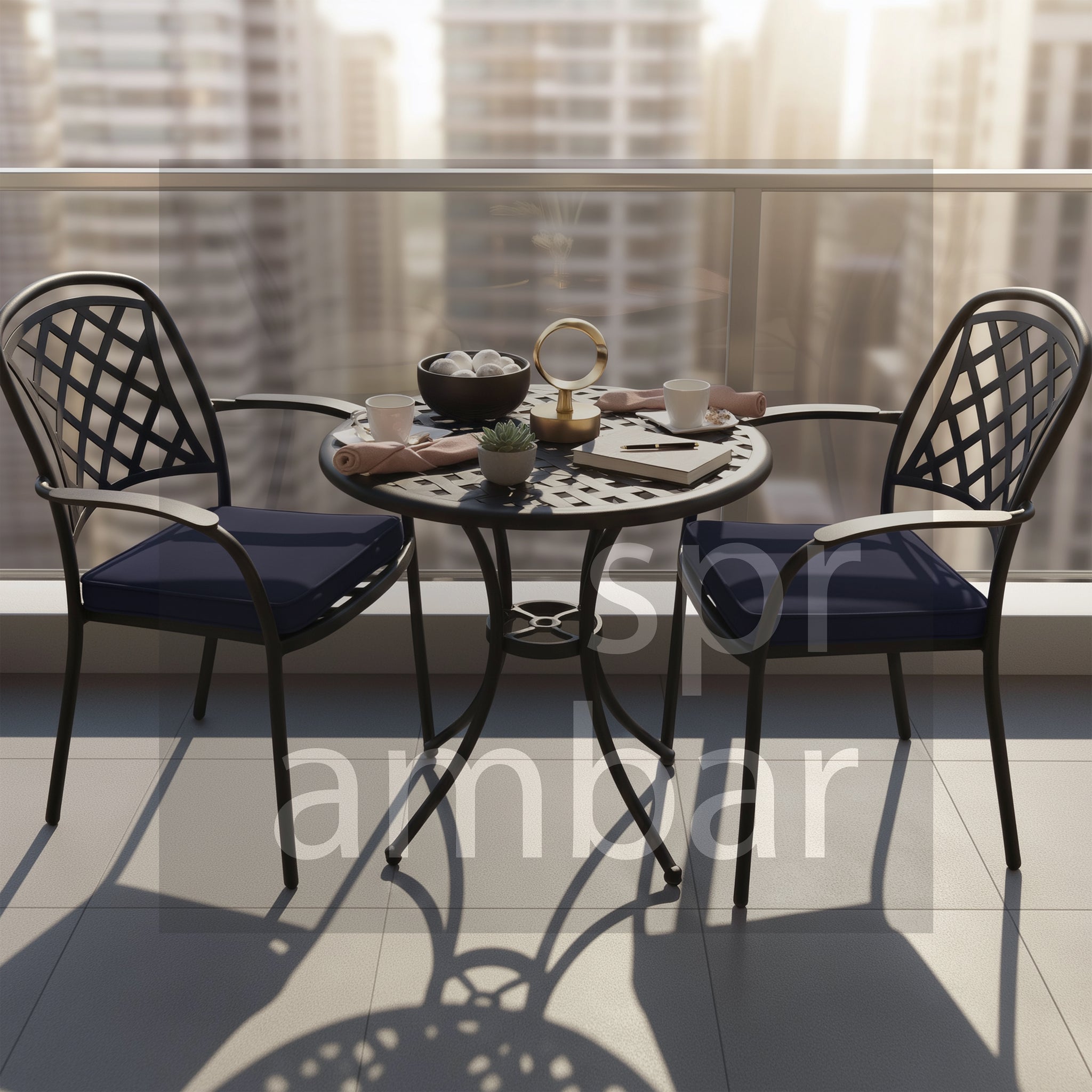 New Port Bistro Set – Cast Aluminum | Kompakt Dış Mekân Yemek