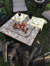 MOZAİK MANGALLI MASA SPR AMBAR bahçe mobilyaları bahce sominesi izgara mangal yagmurluk barbekü ocak başı mozaik